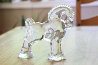 Vintage Heisey Imperial Clydesdale Horse Clear Glass 5
