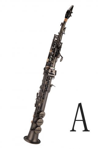 100 Professional Bb Antique Matt Black Soprano Saxophone With Case