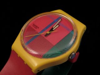 Vintage Quartz Swatch Originals Watch Wristwatch Mcgregor Gj100 Tartan