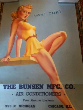 Advertising Sign Calendar Pinup Girl Vintage