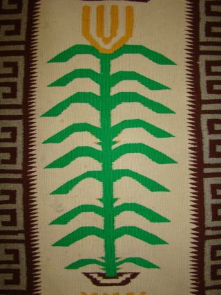 Vintage Pictorial Navajo Corn Weaving Rug with Wedding Baskets 6