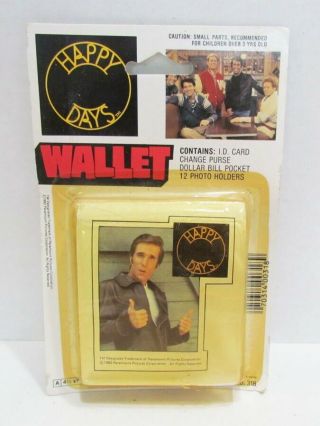 Happy Days The Fonz Fonzie Wallet By Gordy 1983 On Card Tv Rack Toy Aaay