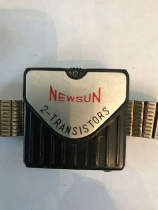Vintage 1960 ' s - Sun 2 Transistor Wrist Boys Radio w/ Factory Box & Earphone 6