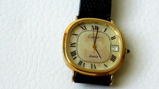 Cartier 18k Gold Electroplated Unisex Quartz Watch Recently Serviced,