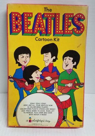 Beatles 1966 Colorforms Cartoon Kit,  Almost Complete,  Rare,