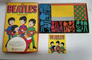 Beatles 1966 Colorforms Cartoon Kit,  Almost Complete,  Rare, 2