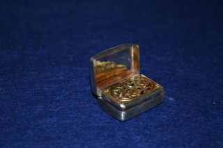 1822 Antique English Vinaigrette Gold Washed Sterling Silver Box William Eaton