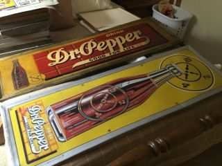 Vintage 1940’s Dr.  Pepper All Advertising Metal Sign 54” X 18”