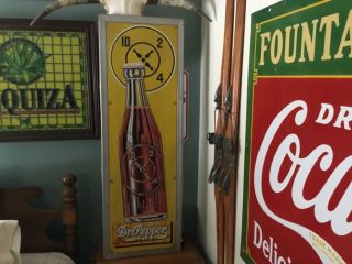 Vintage 1940’s Dr.  Pepper ALL ADVERTISING METAL SIGN 54” X 18” 4