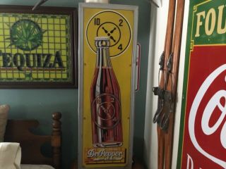 Vintage 1940’s Dr.  Pepper ALL ADVERTISING METAL SIGN 54” X 18” 5