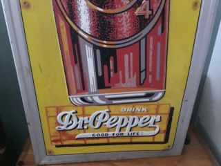 Vintage 1940’s Dr.  Pepper ALL ADVERTISING METAL SIGN 54” X 18” 8