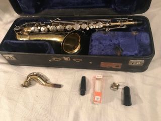Vintage 1950’s Conn 10m Naked Lady Tenor Saxophone W/selmer Mouthpiece & Case