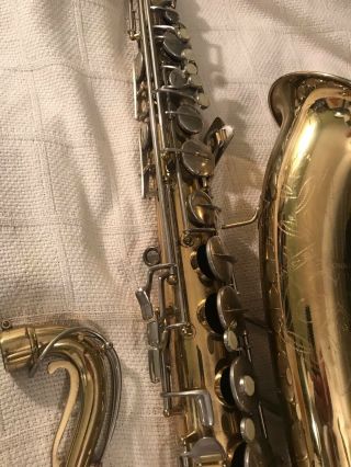 Vintage 1950’s Conn 10M Naked Lady Tenor Saxophone W/Selmer Mouthpiece & Case 3