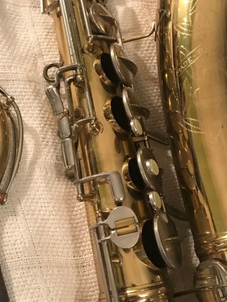 Vintage 1950’s Conn 10M Naked Lady Tenor Saxophone W/Selmer Mouthpiece & Case 9