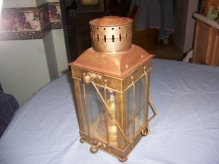 Vintage Neptune Nautical Ship Oil Lantern Brass Copper Hanging Lamp