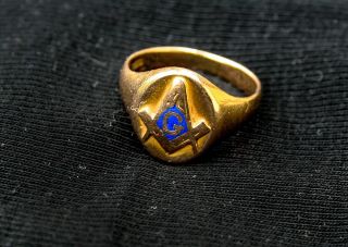 10K Yellow Gold Vintage Masonic Ring 3