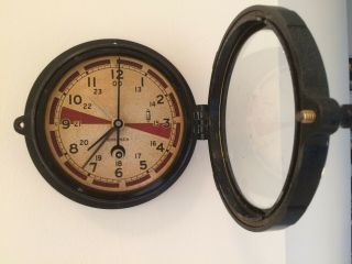 Chelsea Ships Radio Room Clock (Serial 531437 Case B6902) with Key 6