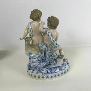 Antique Meissen Porcelain Figurine of 2 Putti Cherubs and Lamb 4