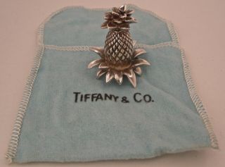 Tiffany Sterling Silver Figural 3 - D Pineapple Place Card Holder In Bag