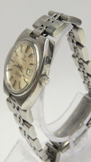 VINTAGE OMEGA SEAMASTER AUTOMATIC SILVER DIAL DATE DRESS WOMEN ' S WATCH OMEGA 684 3