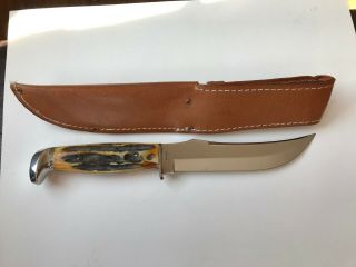 Vintage CASE XX USA,  1965 - 69,  523 - 6,  Fixed Blade Hunting Knife,  w/sheath NOS 2