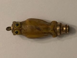 VERY RARE 1885 CELLULOID FIGURAL OWL MAGIC Mechanical PENCIL ANTIQUE VICTORIAN 8