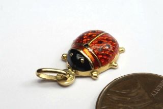 Vintage Italian 14k Gold & Enamel Ladybug / Ladybird Charm
