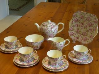 Shelley Chintz “maytime” Tea Set – Vintage – Gold Trim – 13452