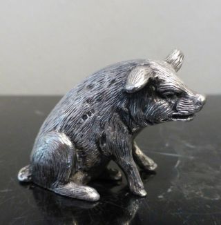 Solid Sterling Silver (25 Grams) Quality Cast Pig Animal Model London Hallmark