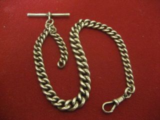 Antique Solid Silver Graduated Albert Chain H Pope 53 Grams Date 1903