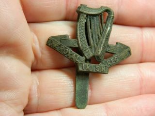 Vintage Military Badge Irish Harp Crown Missing Ww1 / 2 Metal Detecting Detector