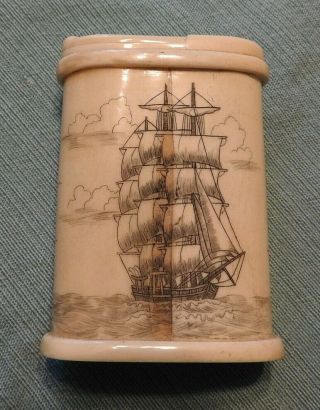 Antique Scrimshaw Puzzle Box