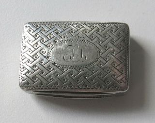 Antique British Georgian Sterling Silver Vinaigrette 1827 Ledsam Vale & Wheeler