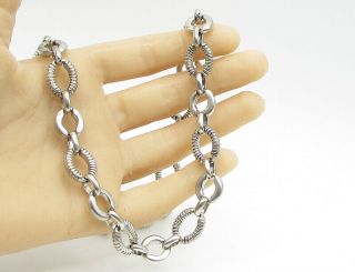 925 Sterling Silver - Vintage Contemporary Chain Necklace & Bracelet Set - T1024 2