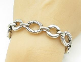 925 Sterling Silver - Vintage Contemporary Chain Necklace & Bracelet Set - T1024 3