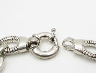 925 Sterling Silver - Vintage Contemporary Chain Necklace & Bracelet Set - T1024 4