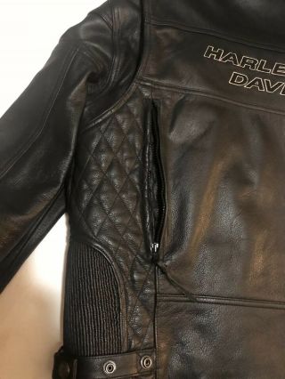 HARLEY DAVIDSON Leather Riding Jacket VENTED REMOVABLE LINER XL Competition II 9