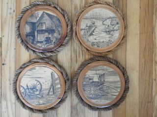 Port Hole Art Vintage.  4 Handmade By Lloyd G.  Nowlan Produced In The Marimes.