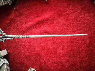 Chinese old Tibet silver Carving dragon Hairpin 4