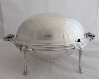 Antique James Dixon Silver Plate Sheffield Dome Entree Breakfast Serving Dish