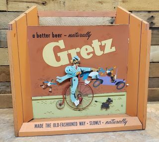 Rare Early Wooden Gretz Beer Football Motion Lighted Beer Sign Philadelphia PA 5