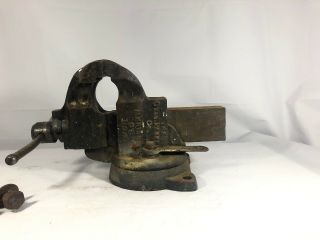 Charles Chas Parker 973 Vise 3 Inch Jaws opens FULLY VTG vice Iron 6 Inch 2