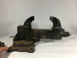Charles Chas Parker 973 Vise 3 Inch Jaws opens FULLY VTG vice Iron 6 Inch 8