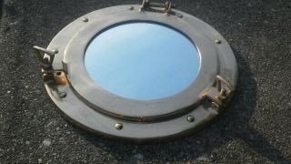 11 " Brass Porthole Mirror Nautical Maritime Wall Decor Ship Cabin Window