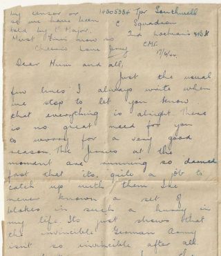 WWII British Letter.  Italy 1944.  Killed in Action 1945.  6th Armoured Division. 2