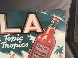 Rare Baltimore 1940s KE LA Beverage Embossed tin Sign Phillips bros. 3