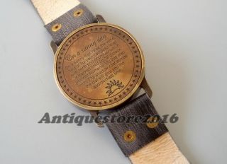 Nautical Vintage Style Marine Brass Sundial Compass Wrist Watch Type 3