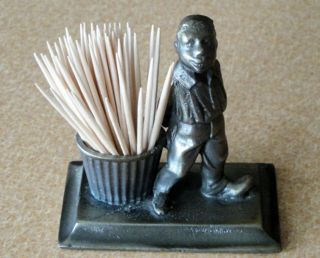 Vintage Black Americana Match or Toothpick Holder Rodan 2