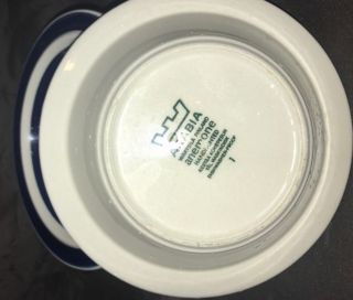 Arabia Finland Anemone Blue Rim Vntg Set of 8 Cereal Bowls 4