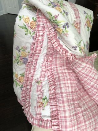 VTG Mario Buatta Pamela English Country Floral Reversible Comforter Full / Queen 2